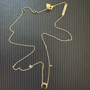 Wanderlust + Co crescent moon and stars necklace